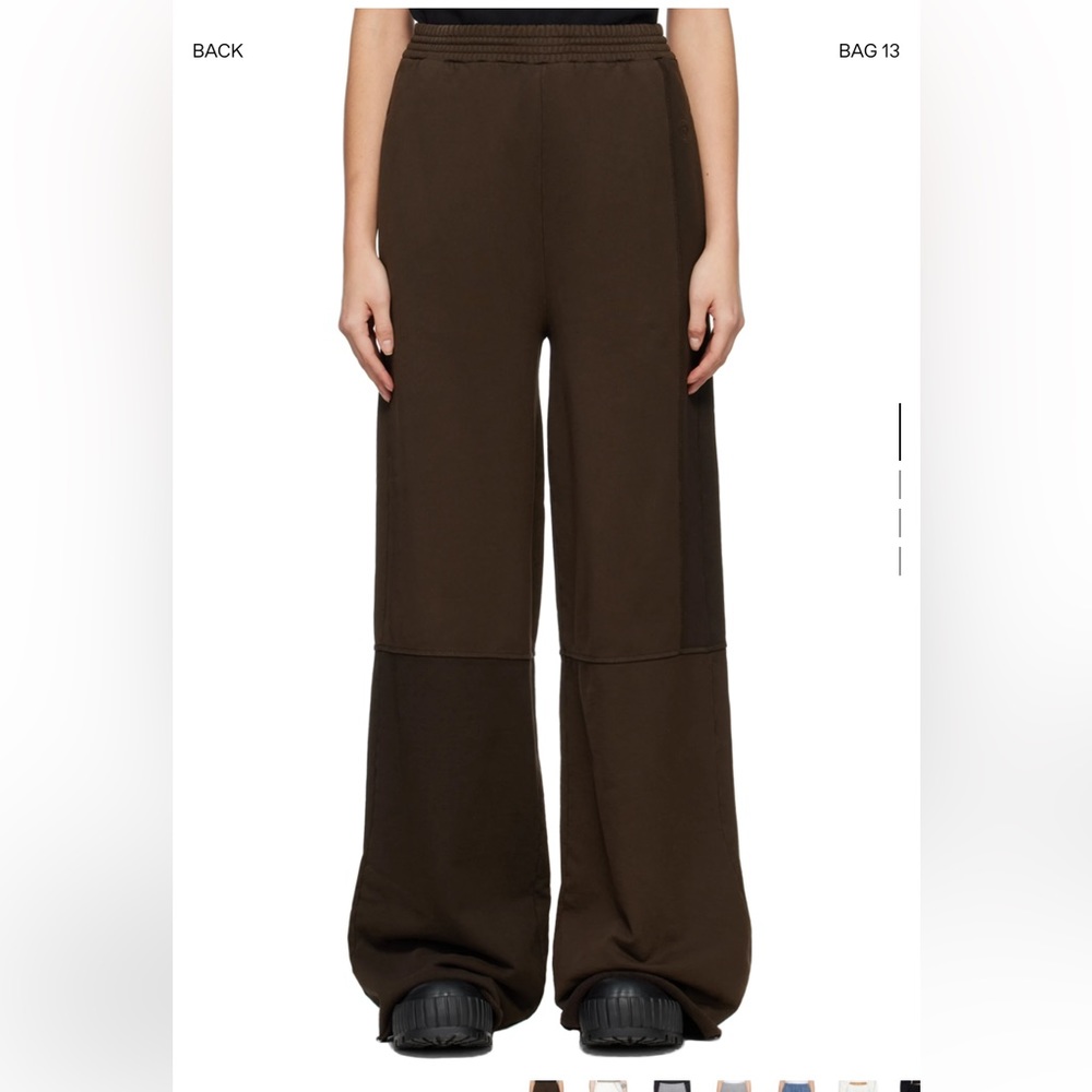 Maison Margiela Brown Wide Leg Sweatpants - Picture 2 of 3